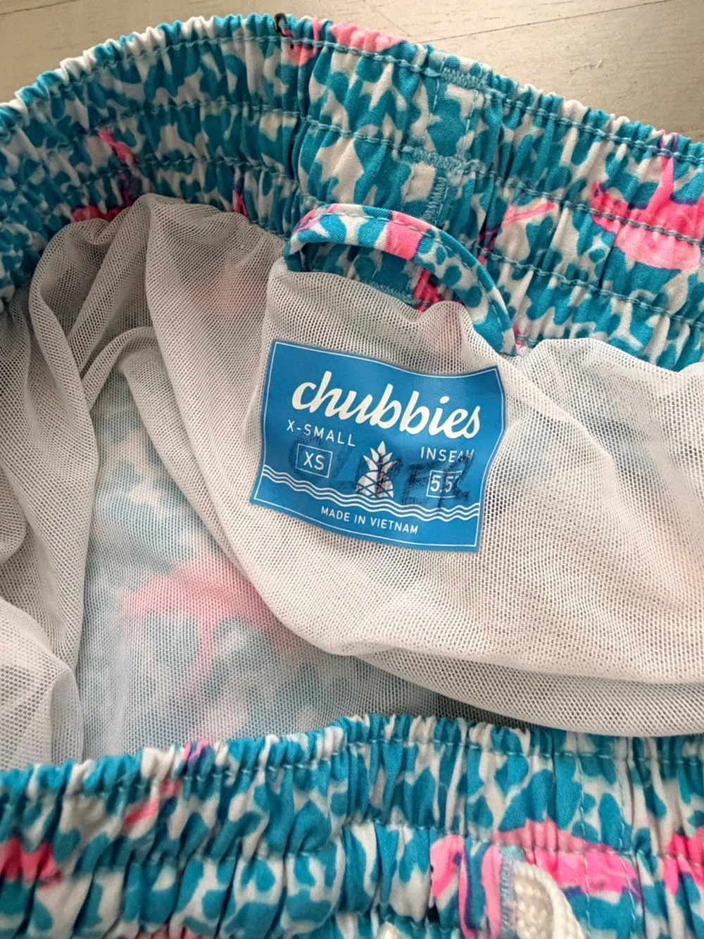 chubbies AXS Flamingo Pattern Swim trunks